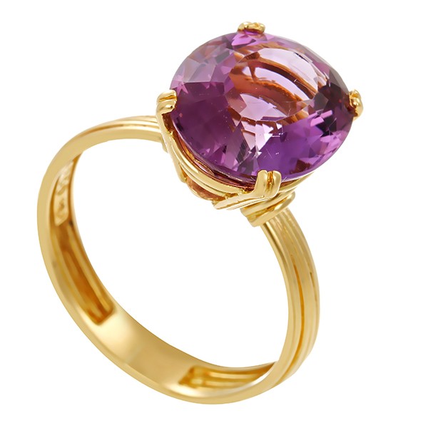 Damenring, 18K, Gelbgold, Amethyst, U60 Detailbild #1