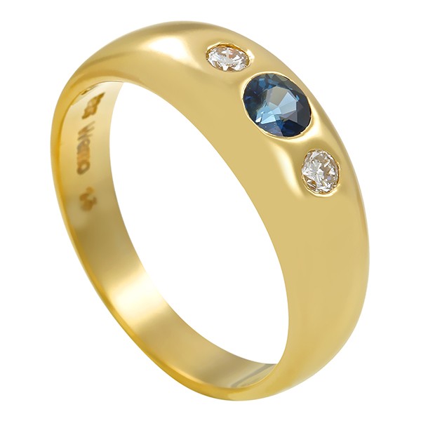 Ring, 14K, Gelbgold, Saphir, Brillanten Detailbild #1