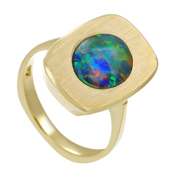 Ring, 14K, Gelbgold, synthetischer Opal Detailbild #1