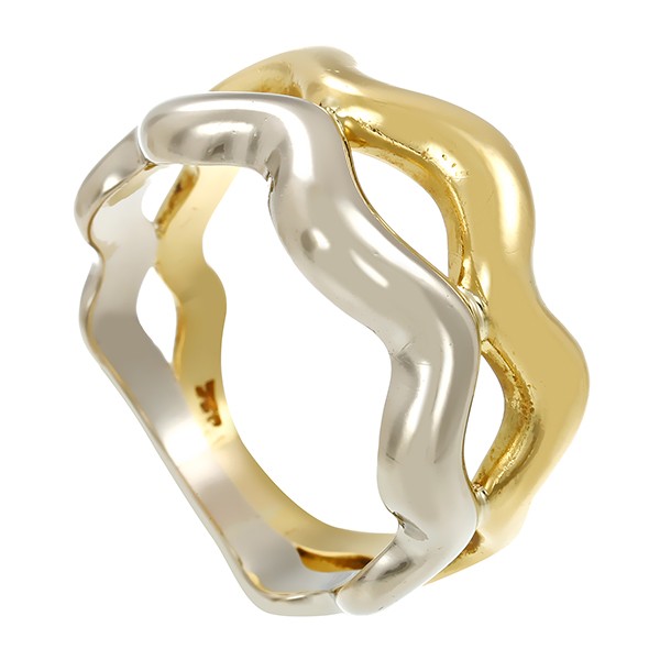 Ring, 18K, Gelbgold, Weißgold Detailbild #1