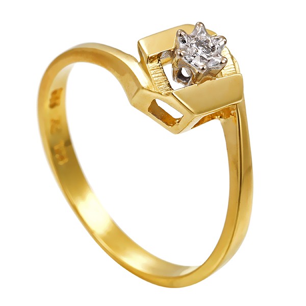 Ring, 14k, Gelbgold, Diamant Detailbild #1