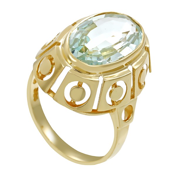 Ring, 14K, Gelbgold, Aquamarin Detailbild #1