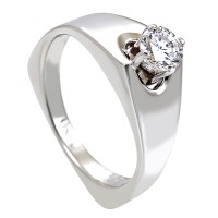 Diamantring, 18K, Weißgold, Brillant 0,24 ct Detailbild #1