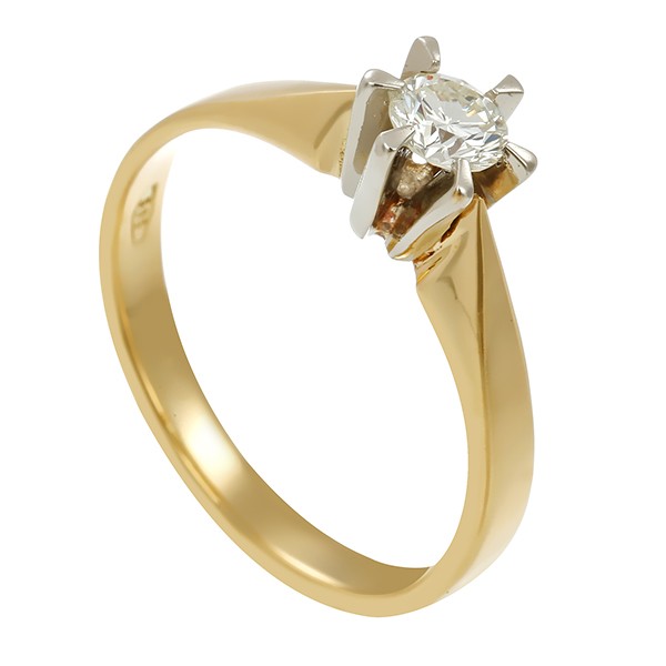 Brillantring, 14K, Gelb-/Weißgold, ca. 0,23ct Detailbild #1