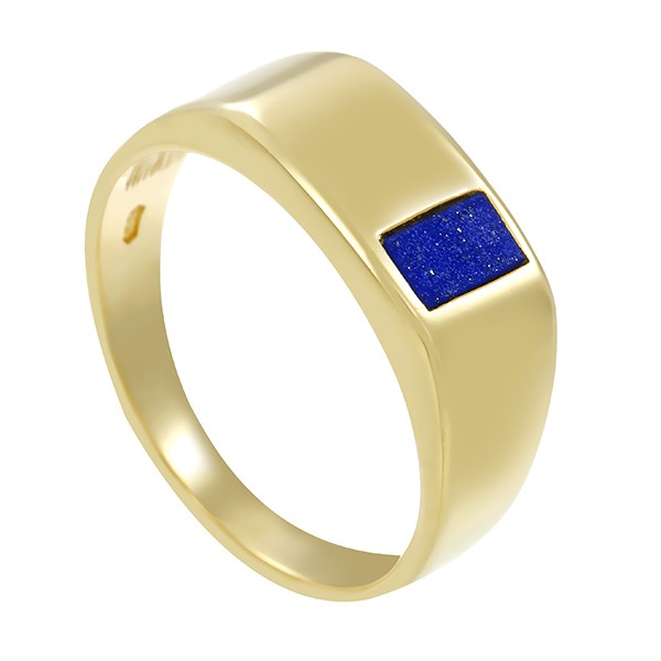 Herrenring, 14K, Gelbgold, Lapis Detailbild #1