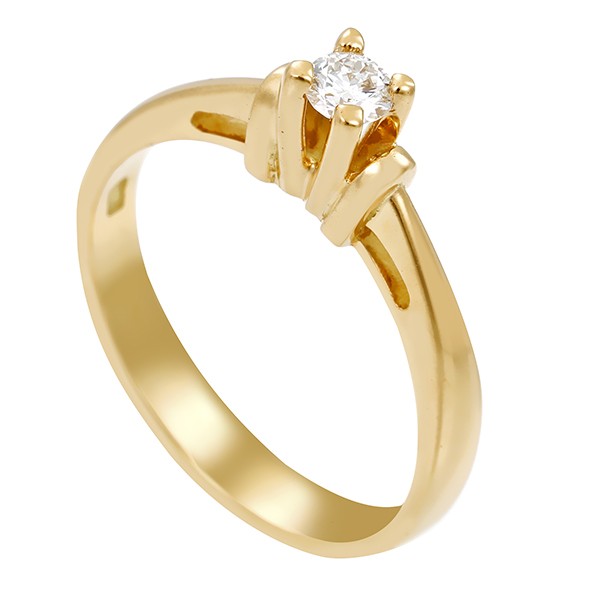 Diamantring, 14K, Gelbgold, Brillant 0,15 ct Detailbild #1