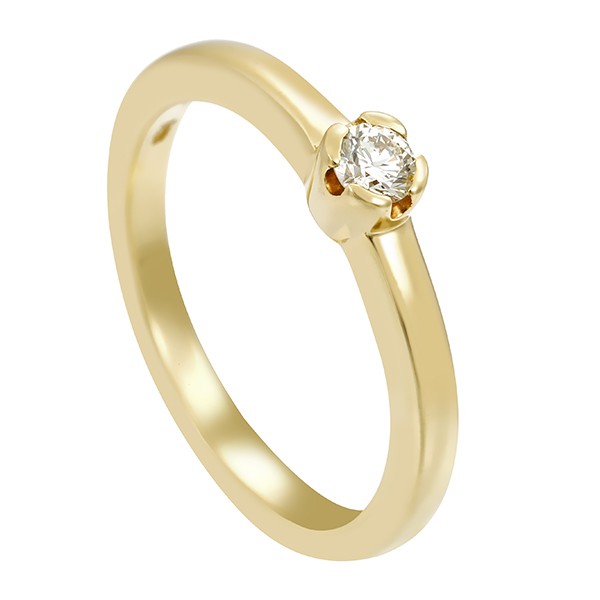 Diamantring, 14K, Gelbgold, Brillant 0,15 ct Detailbild #1