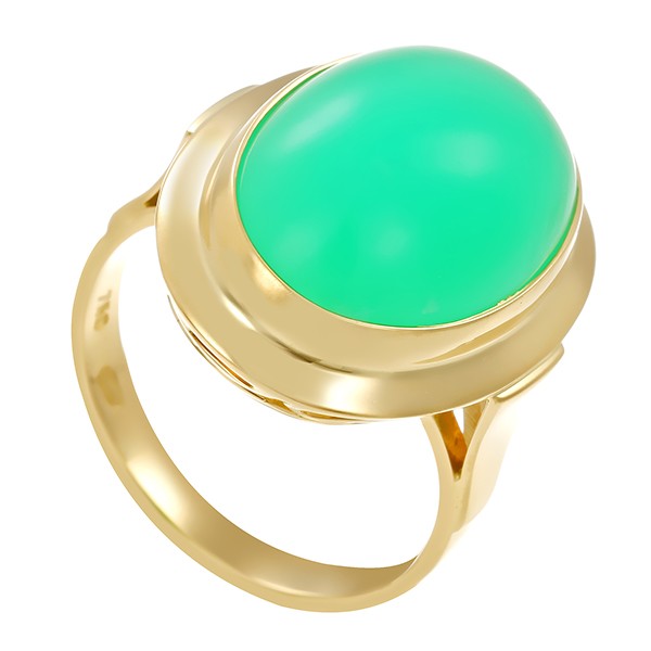 Ring, 18K, Gelbgold, Chrysopras Detailbild #1