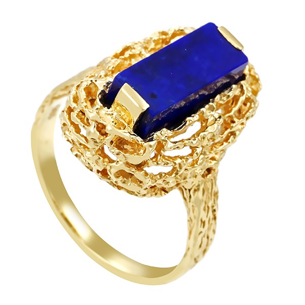 Ring, 14K, Gelbgold, Lapis Detailbild #1