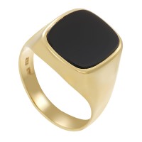 Herrenring, 8K, Gelbgold, Onyx Detailbild #1