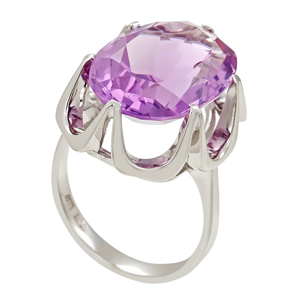 Ring, 14K, Weißgold, Amethyst Detailbild #1