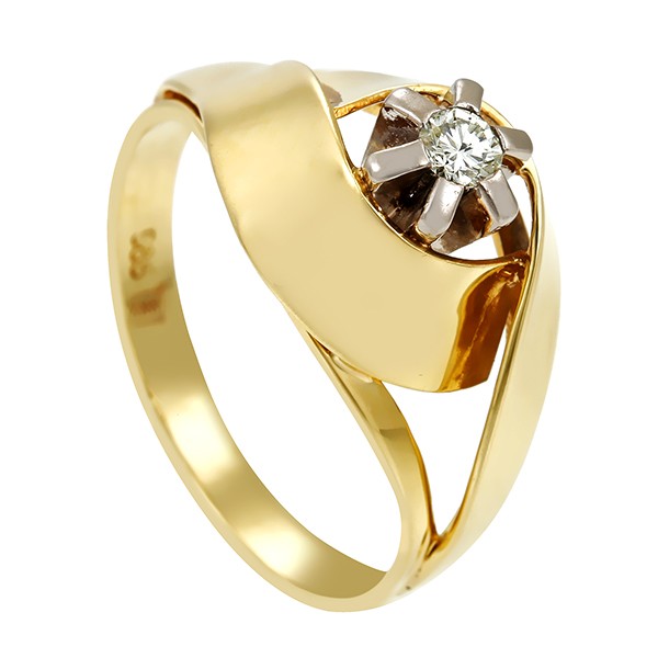 Ring, 14K, Gelb-/Weißgold, Brillant(en) 0,07ct Detailbild #1