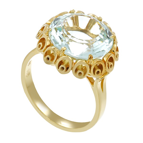 Ring, 14K, Gelbgold, Aquamarin Detailbild #1