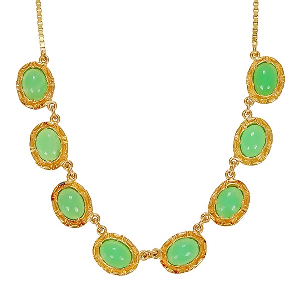 Collier, 18K, Gelbgold, Jade Detailbild #1