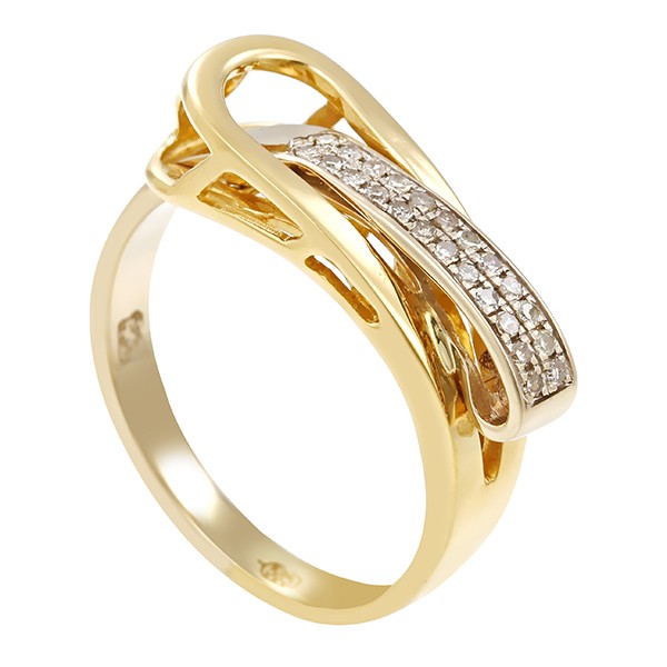 Diamantring, 14K, Gelb-/Weißgold, Diamanten 0,24ct Detailbild #1