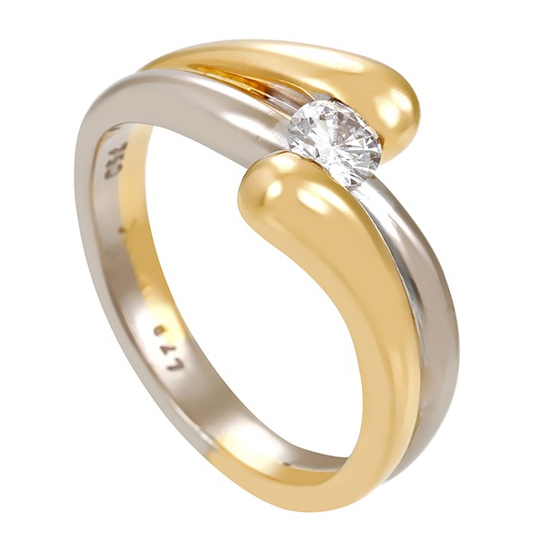Diamantring, 18K, Gelb-/Weißgold, Brillant(en) 0,27 ct Detailbild #1