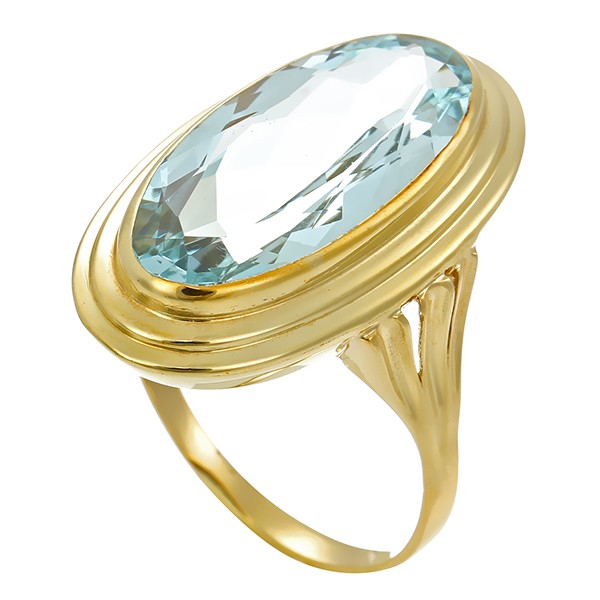 Ring, 14K, Gelbgold, Aquamarin Detailbild #1