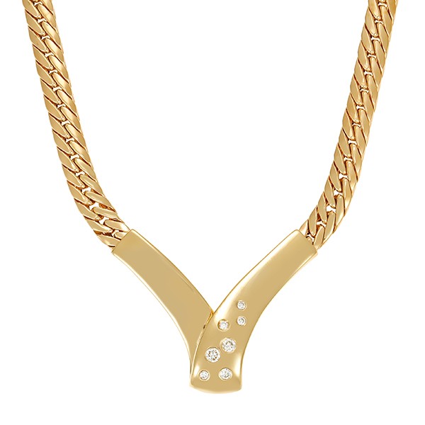 Collier, 14K, Gelbgold, Brillanten Detailbild #1