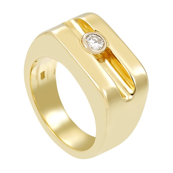 Herrenring, 14K, Gelbgold, Brillant Detailbild #1