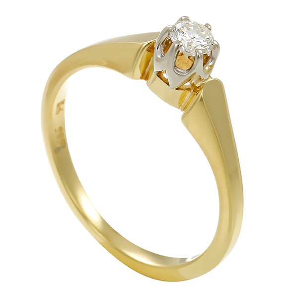 Brillantring, 14K, Gelb-/Weißgold, ca. 0,18ct Detailbild #1