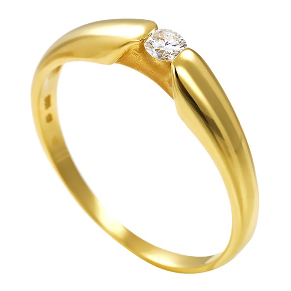 Diamantring, 14K, Gelbgold, Brillant Detailbild #1