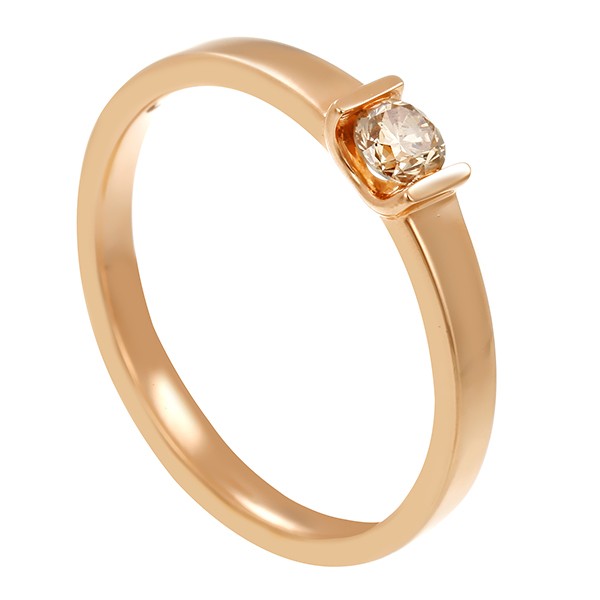 Diamantring, 14K, Rotgold, Brillant 0,18 ct Detailbild #1