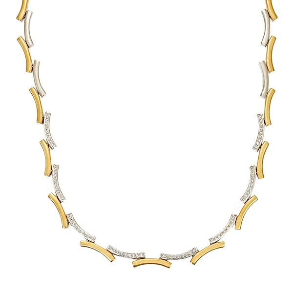 Collier, 14K, Gelb-/Weißgold, Brillanten 1,00 ct Detailbild #1