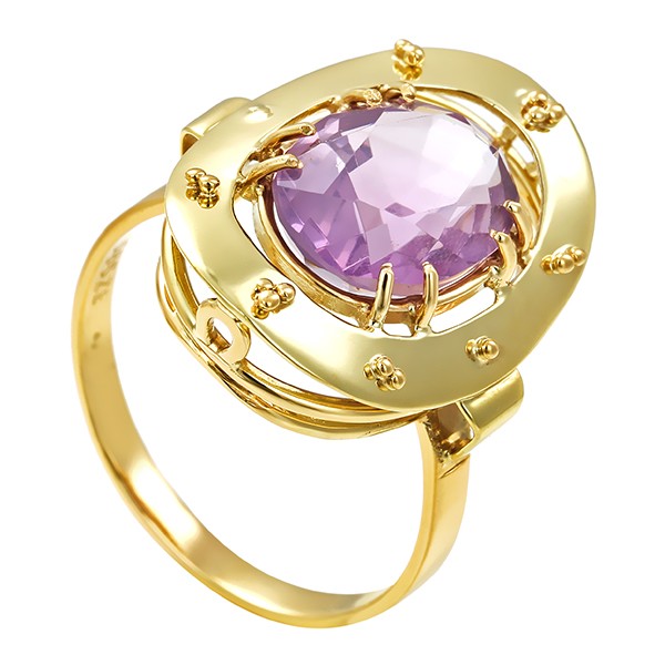 Damenring, 14K, Gelbgold, Amethyst Detailbild #1