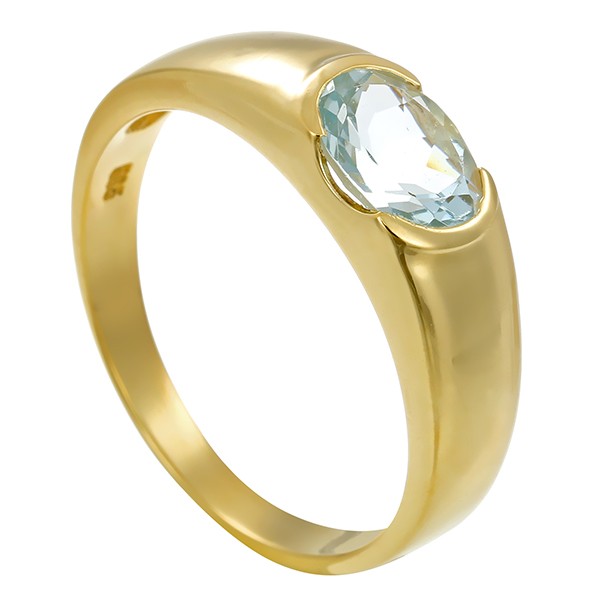 Ring, 14K, Gelbgold, Aquamarin Detailbild #1