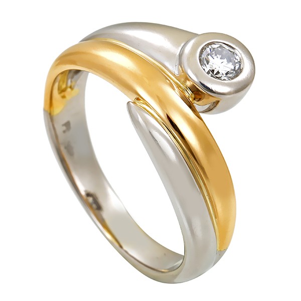 Ring, Platin/Gelbgold, Brillant Detailbild #1