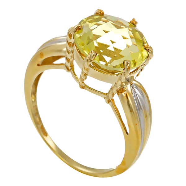 Ring, 9K, Gelb-/Weißgold, Lemon Quarz Detailbild #1