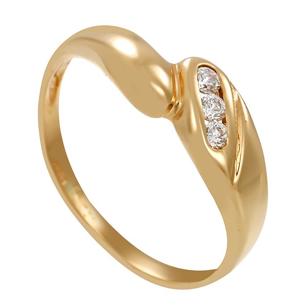 Damenring, 14K, Gelbgold, Zirkonia, U54 Detailbild #1