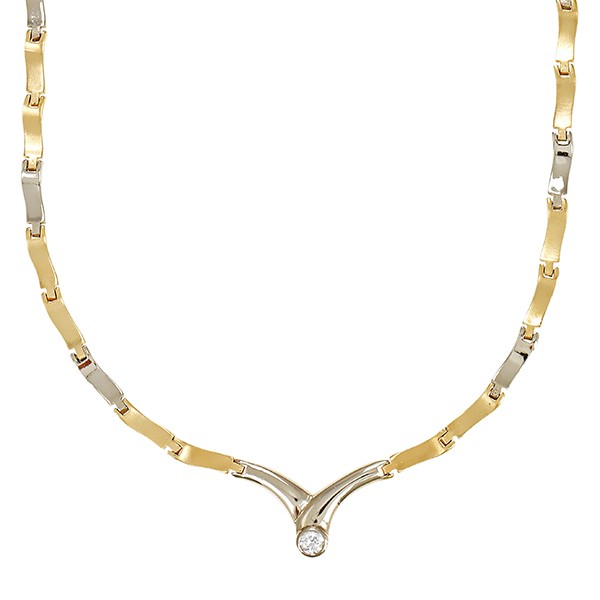 Collier, 14K, Gelb-/Weißgold, Zirkonia Detailbild #1