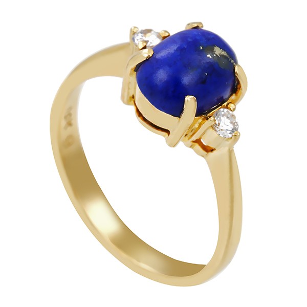 Ring, 14K, Gelbgold, Lapis, Zirkonia Detailbild #1