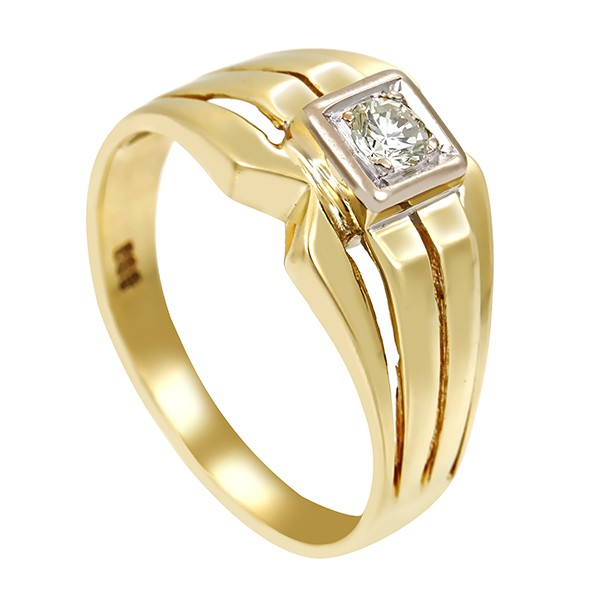 Diamantring, 14K, Gelb-/Weißgold, Brillant 0,10 ct Detailbild #1