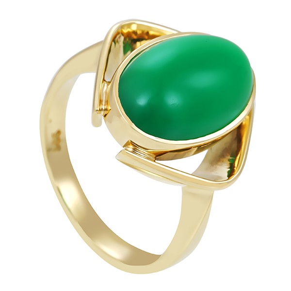 Damenring, 14K, 585, Jade, Gelbgold Detailbild #1