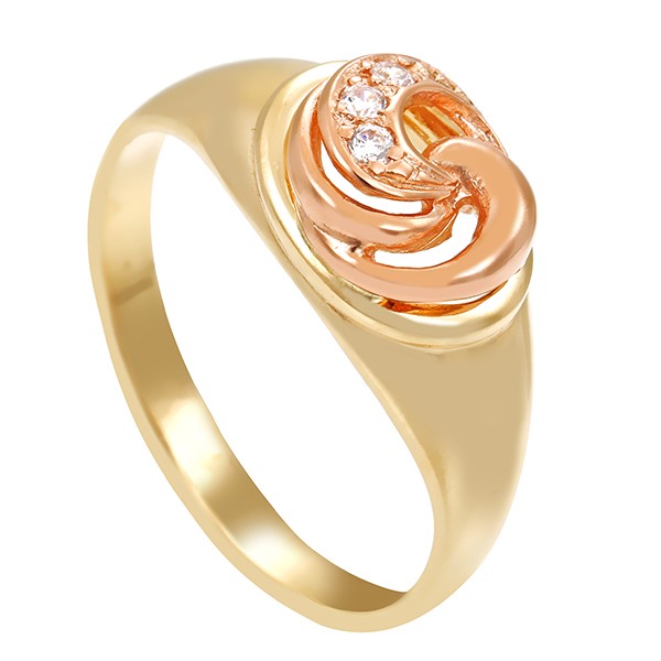 Ring, 14K, Rot-/Gelbgold, Zirkonia Detailbild #1