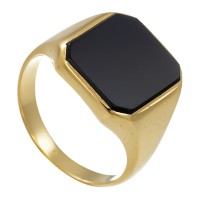 Herrenring, 14K, Gelbgold, Onyx Detailbild #1