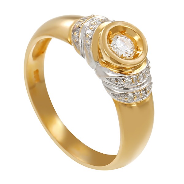 Ring, 14K, Gelb-/Weißgold, Brillant, Diamanten Detailbild #1