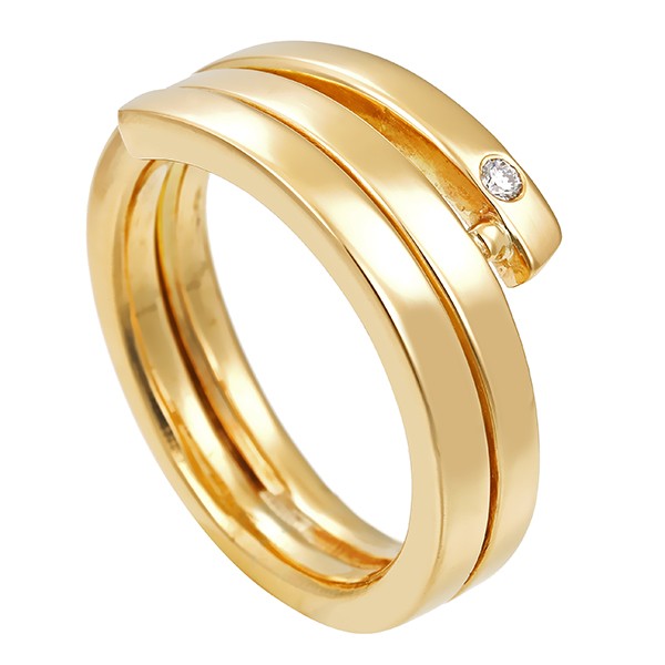 Diamantring, 18K, Gelbgold, Brillant Detailbild #1