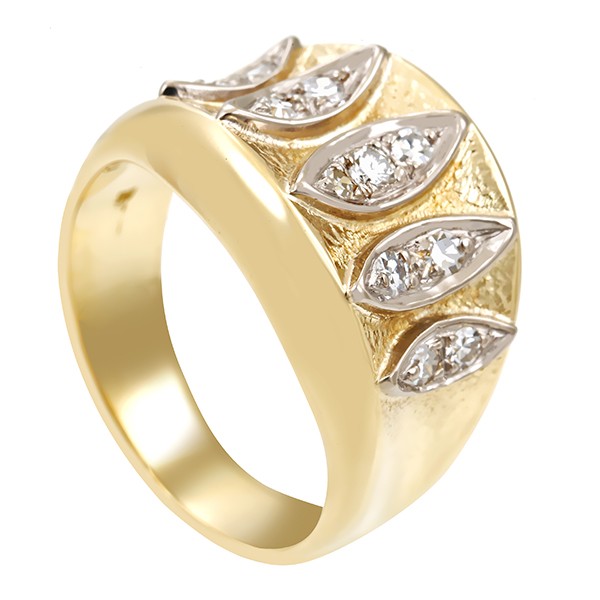 Ring, 14K, Gelbgold, Weißgold, Brillant, Diamanten Detailbild #1