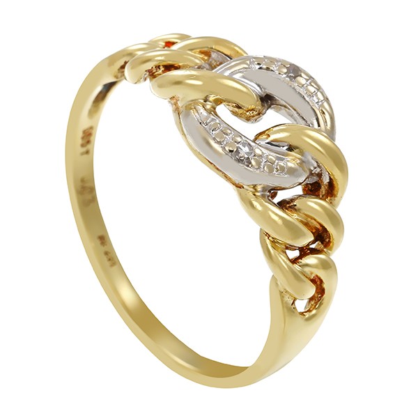 Damenring, 14K, Gelbgold, Diamanten, U54 Detailbild #1