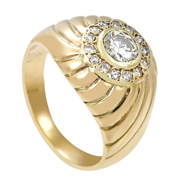 Ring, 14K, Gelbgold, Brillanten, Diamanten Detailbild #1