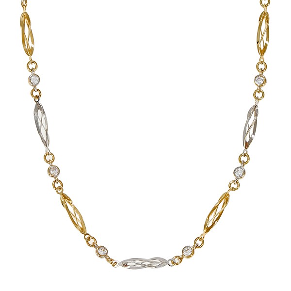 Collier, 14K, Gelb-/Weißgold, Zirkonia Detailbild #1