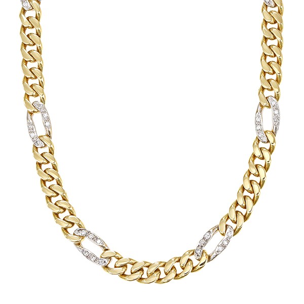 Collier, 14K, Gelbgold, Weißgold, Diamanten Detailbild #1