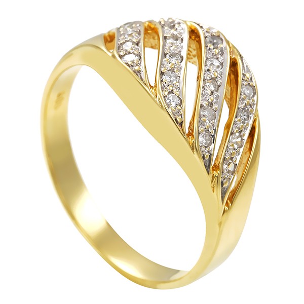 Damenring, 14K, Gelb/Weißgold, Diamanten Detailbild #1