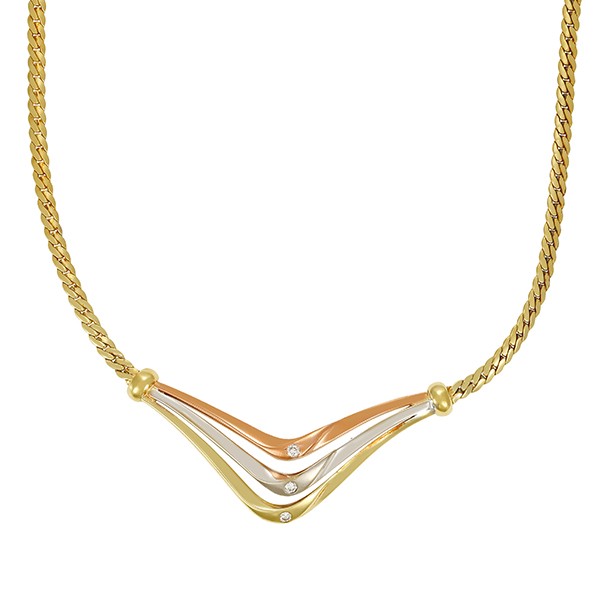 Collier, 14K, Tricolor, Brillanten Detailbild #1