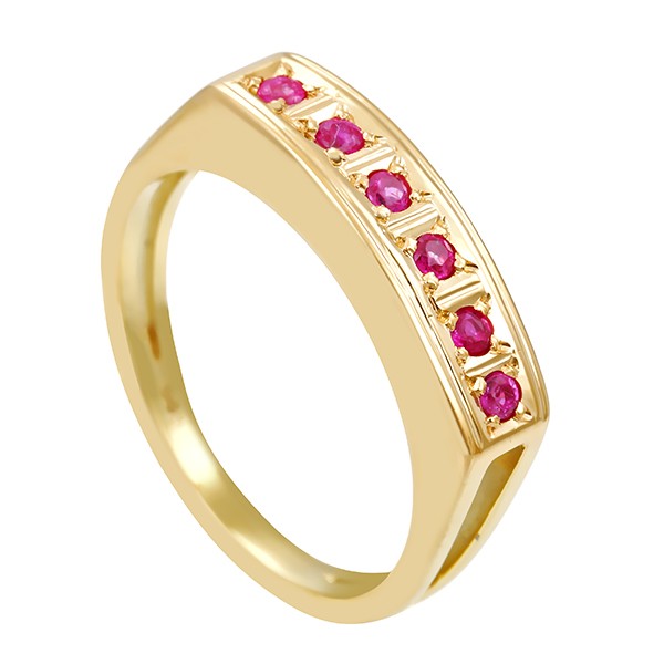 Ring, 14K, Gelbgold, Rubine Detailbild #1