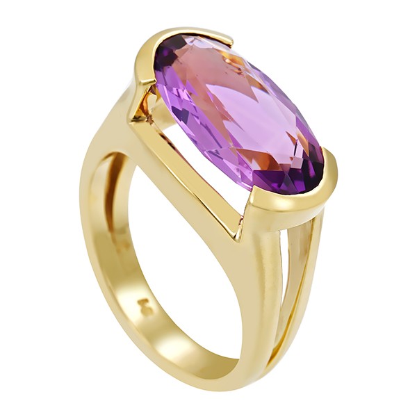 Ring, 14K, Gelbgold, Amethyst Detailbild #1