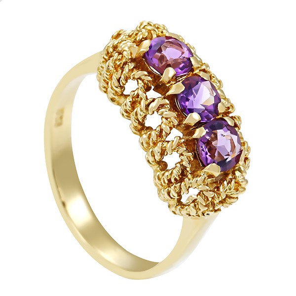 Ring, 14K, Gelbgold, Amethyst Detailbild #1